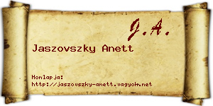 Jaszovszky Anett névjegykártya